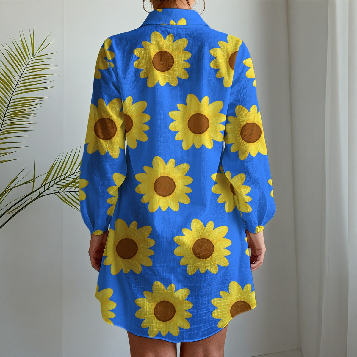 Women's Long Sleeve Shirt Dress in Daisy