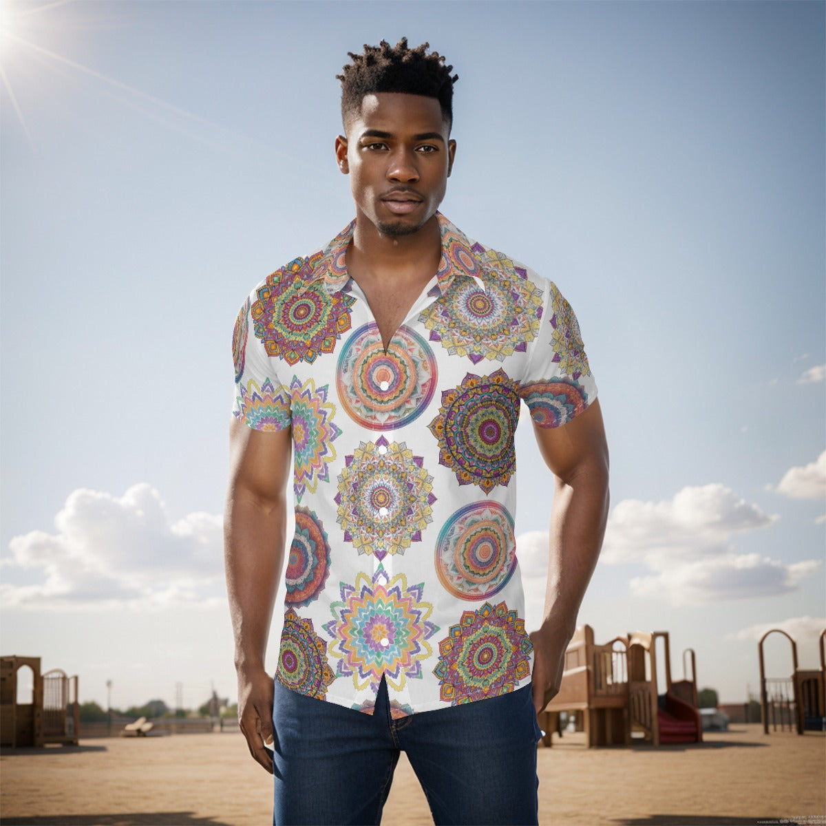 Mandala 3 Button-Up Shirt