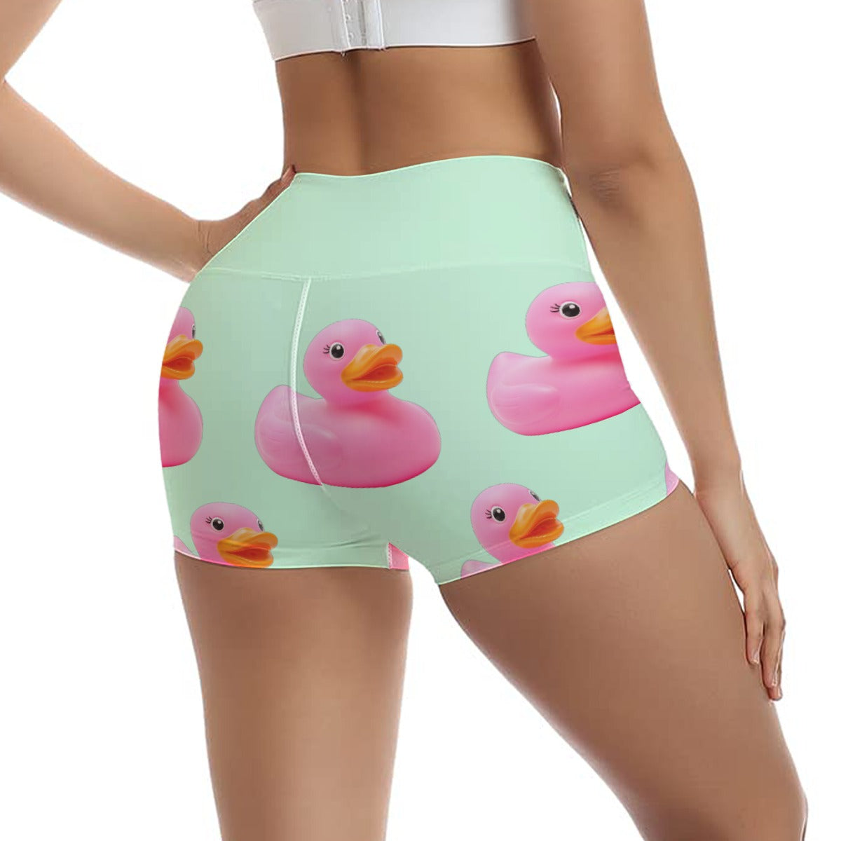 Women's Booty Shorts in Pink Rubber Duck