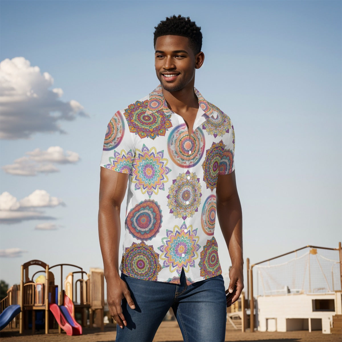 Mandala 3 Button-Up Shirt