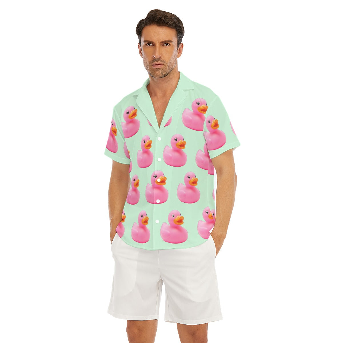 Men's Shirt in Pink Rubber Duck