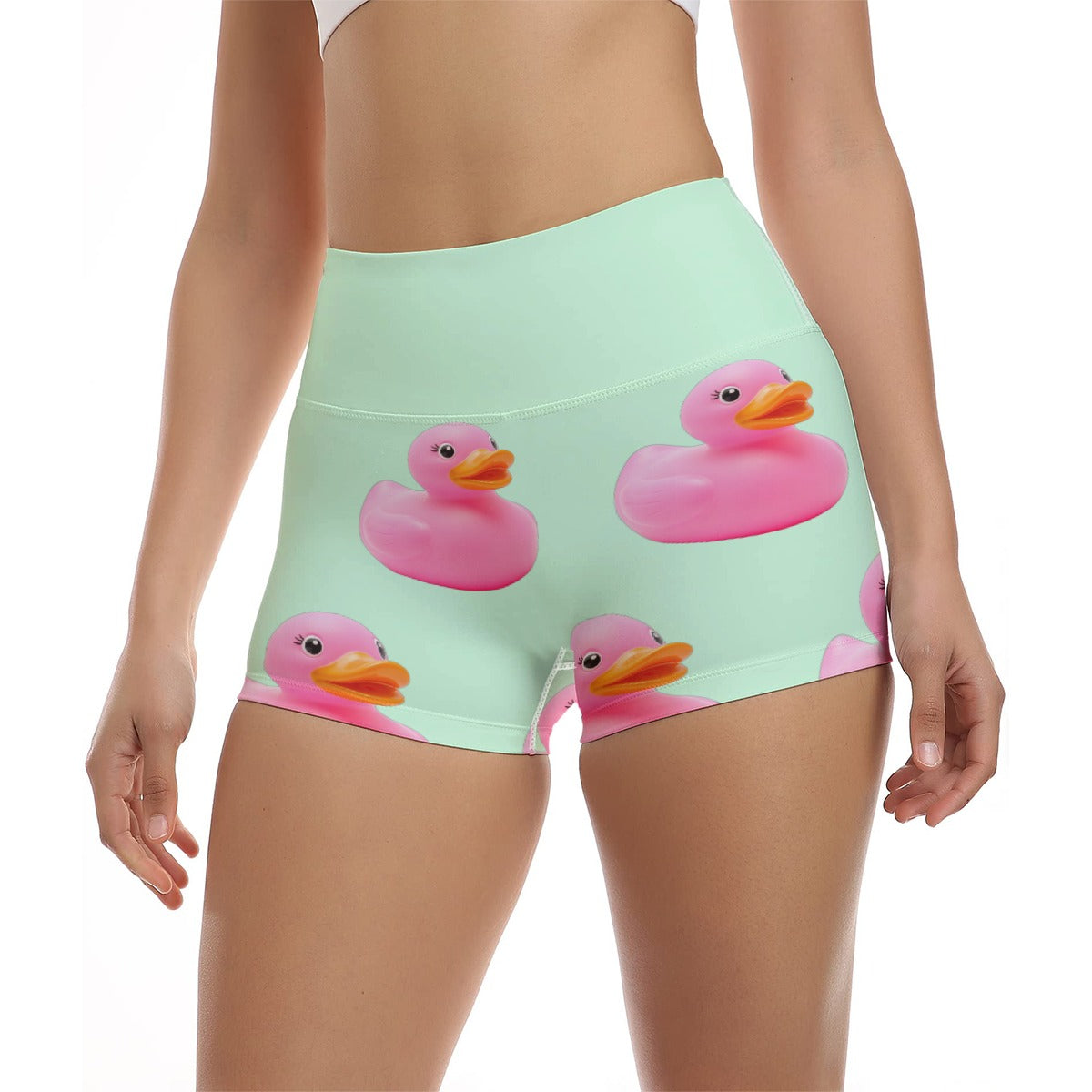 Women's Booty Shorts in Pink Rubber Duck