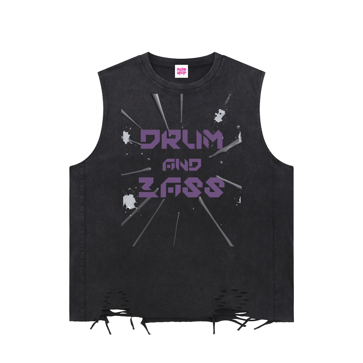 Drum and Bass Raw-Hem Tank Top
