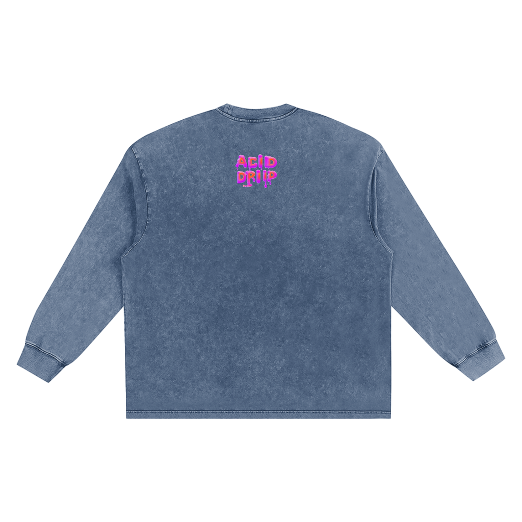 Acid Driip Core Frayed Edge Long Sleeve Shirt