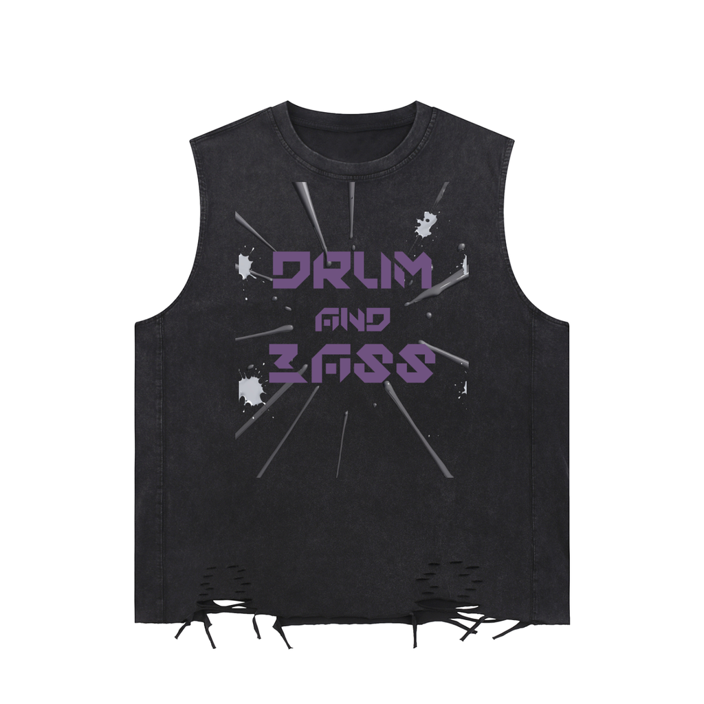 Drum and Bass Raw-Hem Tank Top