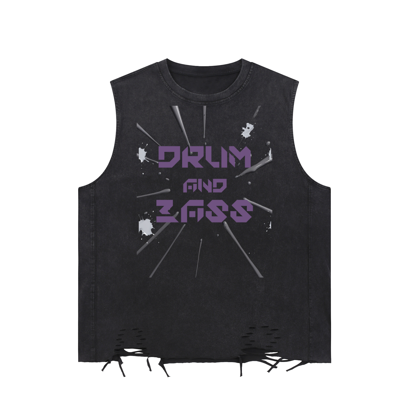 Drum and Bass Raw-Hem Tank Top
